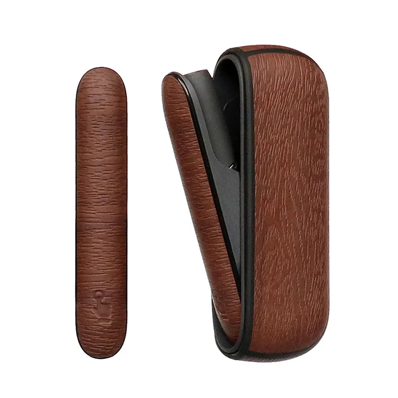 

Leather Case + Side Cover Wood Style Full Cover for IQOS 3duo Cases Accessories for IQOS 3 Bag Holder Pouch Cover