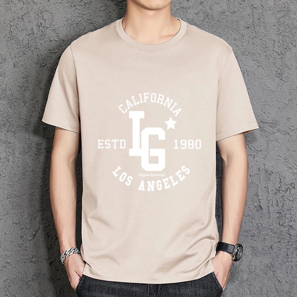 

Мужская хлопковая футболка с принтом Los Angeles California Estd, Повседневная Классическая футболка в стиле Харадзюку, 1980