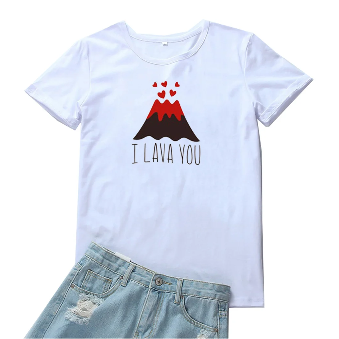 

I Lava You T Shirt Women Heart Volcano Tees Women Tshirt T-shirt Women