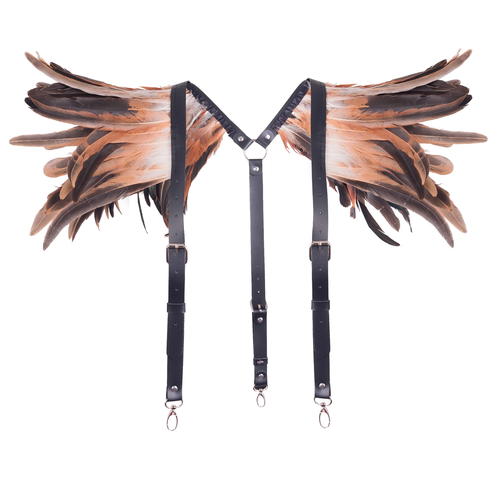 Шаль из искусственной кожи с перьями готическая накидка в стиле панк шаль