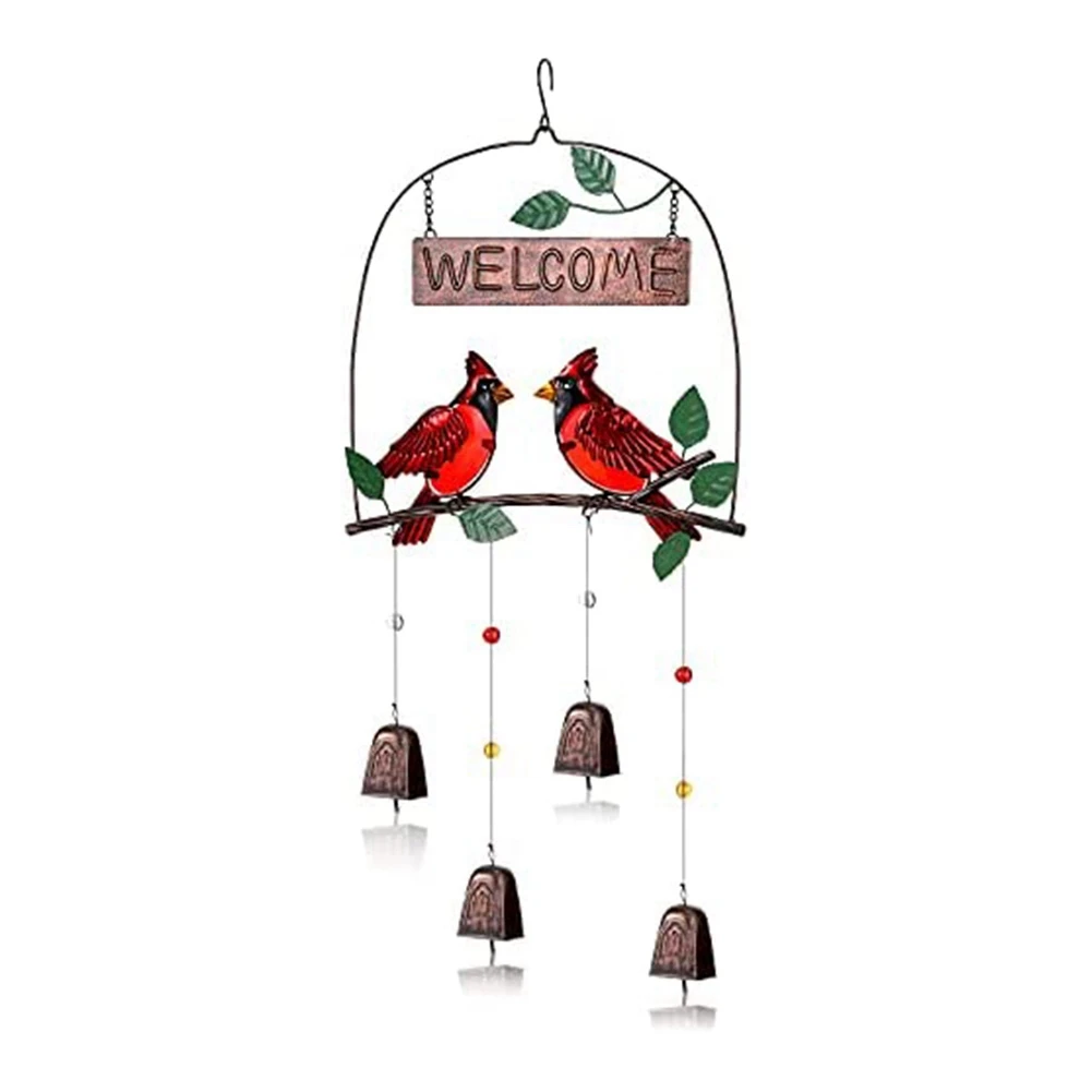 

Cardinal Bird Wind Chime Decor, Red Bird Bell Wind Chimes Outdoor Hanging Decor, Home Christmas Decorations