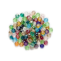 50pcs ab bread faceted crystal glass beads jewelry making sewing diy headwear bracelet necklace finding accessories 4 8mm