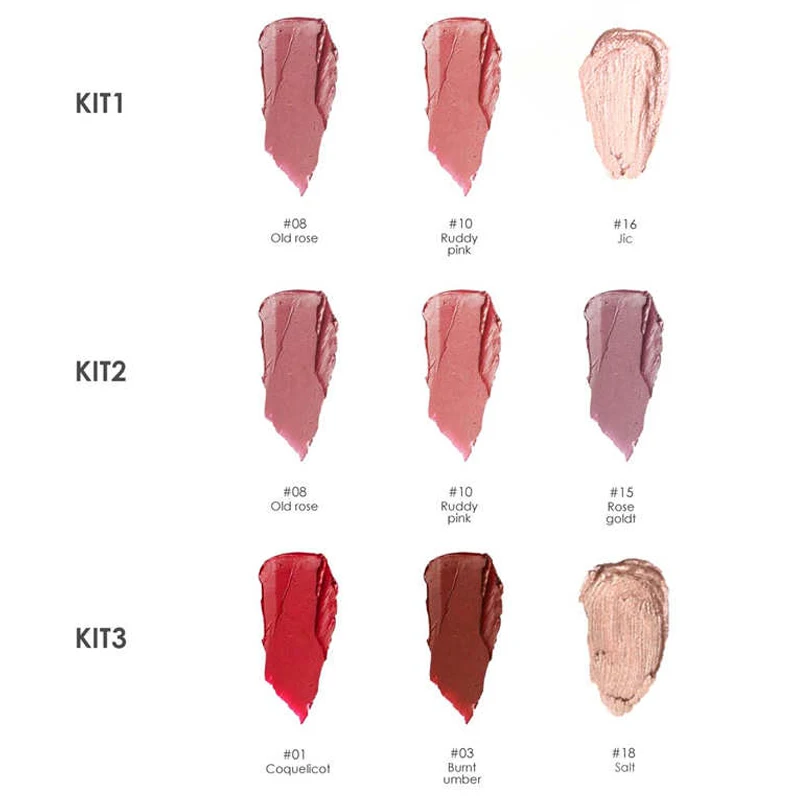 Матовая жидкая помада в наборе 3 шт./компл. нюдовый розовый блеск для губ