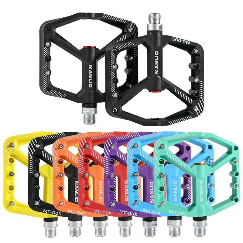 

Nanlio Bicycle Nylon Fiber Mountain Bike Pedal Plus-Sized Large Area Spike Road Bike Bearing Pedal