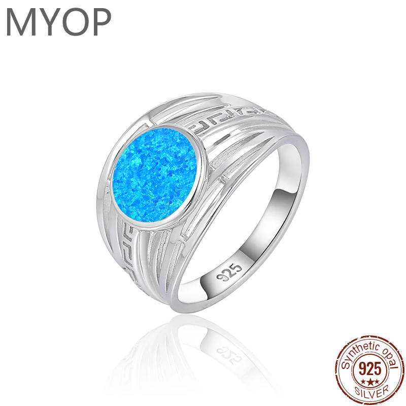 

MYOP горячая Распродажа текстурированный блеск с жесткими 2023 ювелирными изделиями стандартное серебряное кольцо с опалом