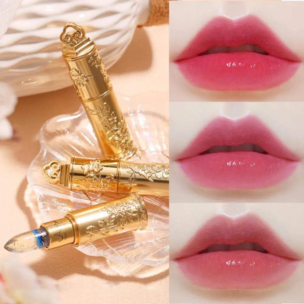 Moisturizing Lip Balm Transparent Jelly Flower Lasting Lipstick Temperature Color Change Waterproof Lip Gloss Makeup Cosmetics