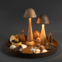 mushroom table lamp techargeable wood adjustable portable touch light switch smart eye protection lamp minimalist decor banheiro