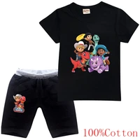 funny dinosaur costume kids cartoon dino ranch clothes baby girls short sleeve tshirt shorts 2 pcs sets toddler boys tracksuit