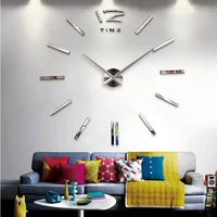 3d real big wall clock rushed mirror wall sticker diy living room home decor fashion watches arrival quartz wall clocks