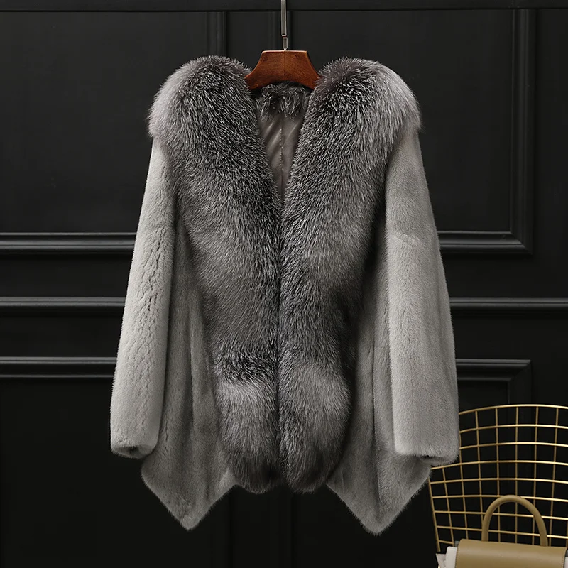 

Winter Coats Fox Collar Women's Mink Fur Coat Women Clothes Korean Fashion New Warm Female Fur Jacket Casaco Feminino Lq