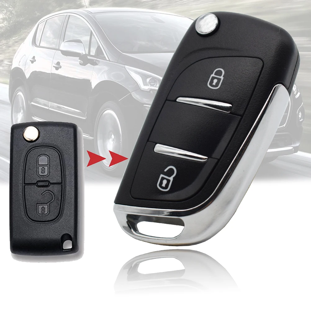 

Car Remote Key Shell Case Cover Fob Modified Replacement For Peugeot 207 307 407 408 308 For Citroen C4 C2 C3 HU83 Blade CE0523