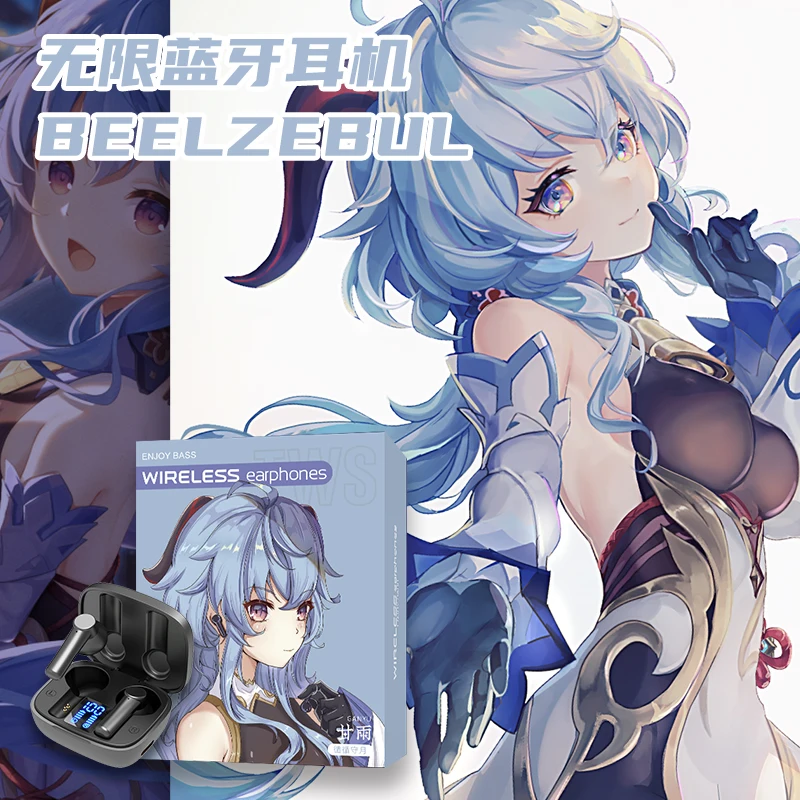 

Anime Genshin Impact Ganyu Cosplay Fashion Portable Wireless Bluetooth Earphone Student Pro Case Protective Collection Gifts