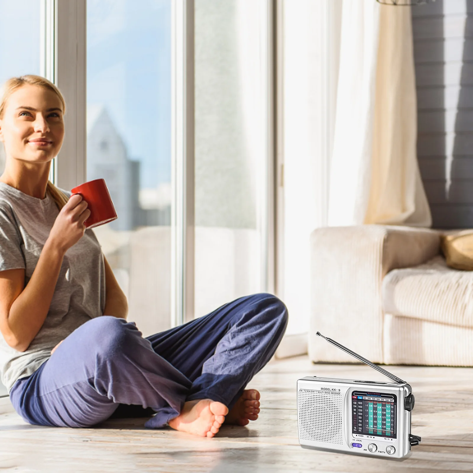 

Retro Emergency Radio Full Band Plastic Emergency Weather Radio SW AM FM Portable Weather Radio Battery Powered Built-in Speaker