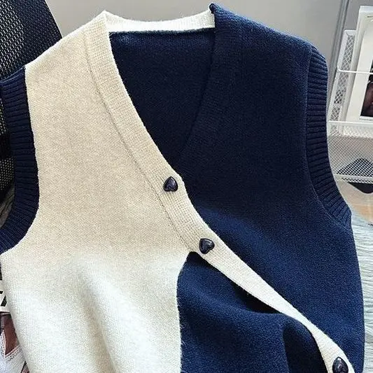 Вязаная женская одежда осень 2023 новинка без рукавов премиум-класса шикарный