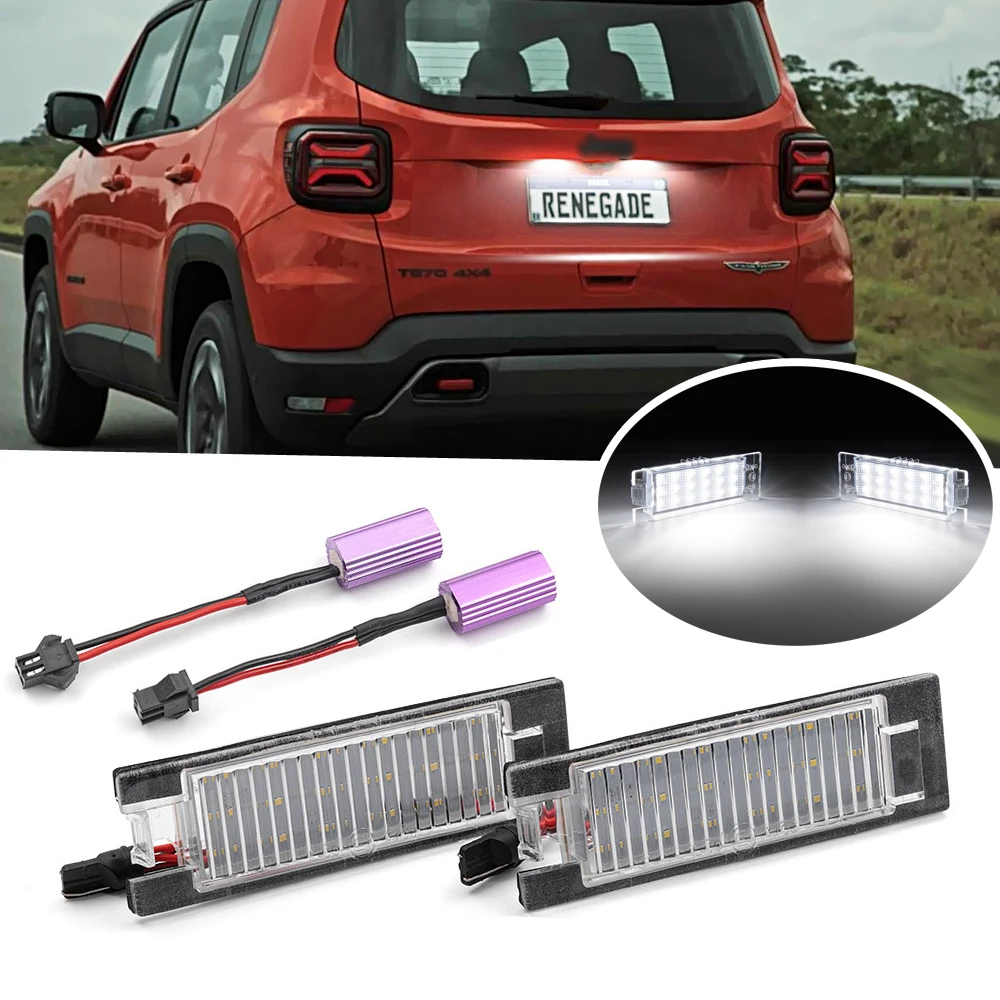 

2 шт. Canbus светодиодный светильник номерного знака для Jeep Renegade 2015-2021 белый автомобильный номерной светильник 12 В OEM: 68247166 АА