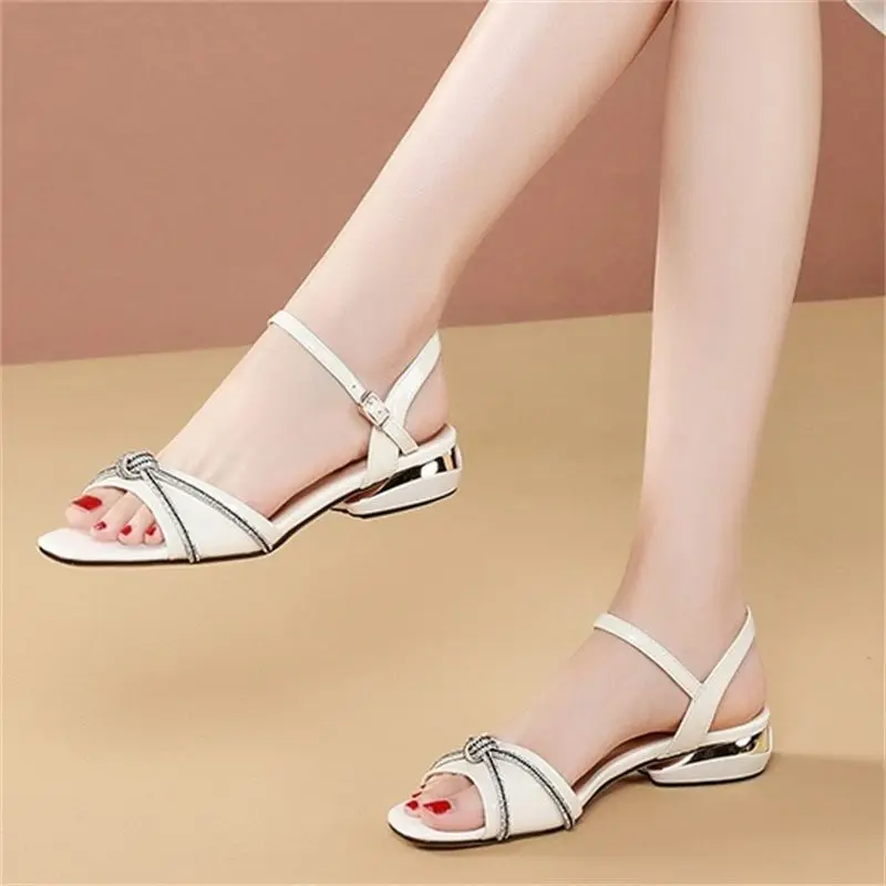 

2022 Summer Women's sandals Black Beige Party style PU Leather 3cm Heel Women Wedge Sandals Ladies Shoes Size 35-41