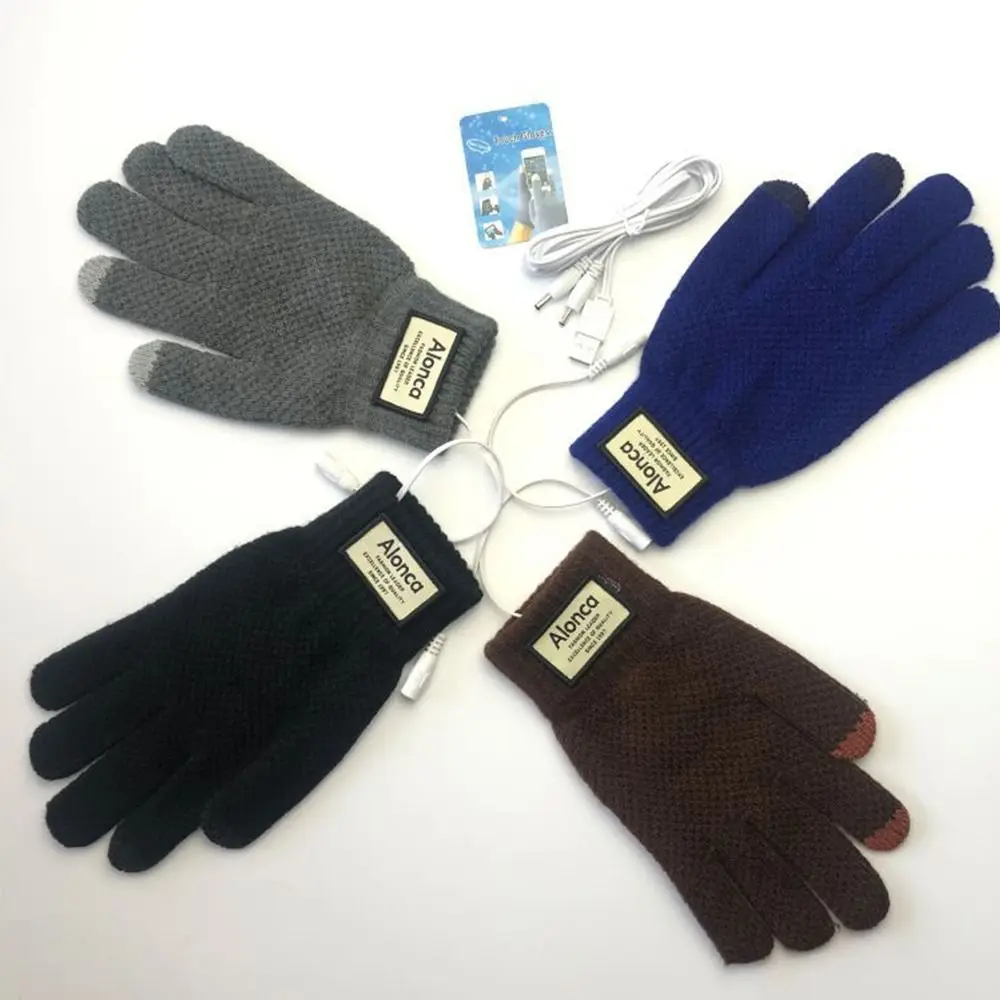 

USB теплые перчатки с подогревом рук, практичные ветрозащитные перчатки с постоянной температурой для рук, зимние варежки для мужчин