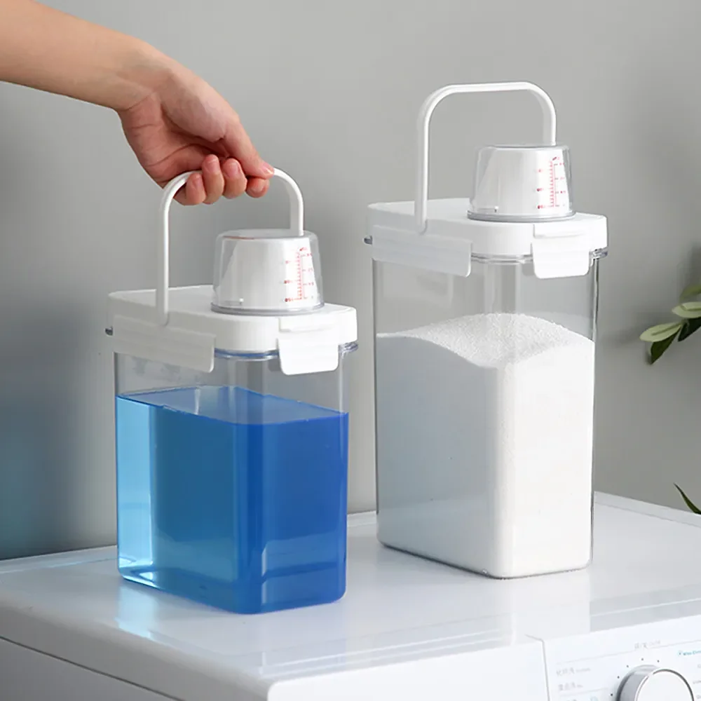 

Kitchen Cereals Container Pots Plastic With Dispenser Detergent Labels Storage Organizer Food Laundry Container Storage Storage