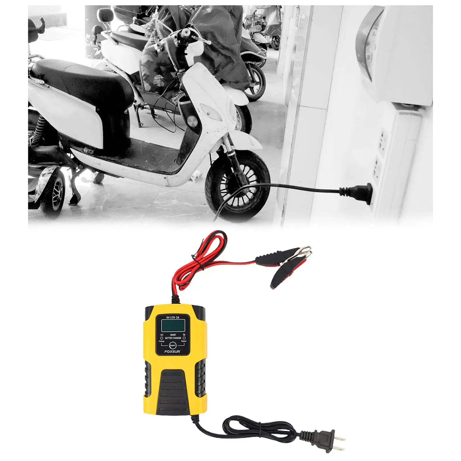6V 12V Car Battery Charger Fully Automatic Smart Trickle Cha