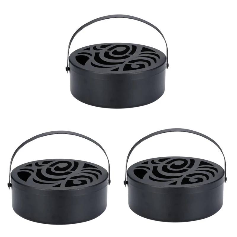 

Hot 3X Metal Portable Mosquito Coil Holder,Household Mosquito Repellent Box,Classical Design Portable Mosquito Coil Holder