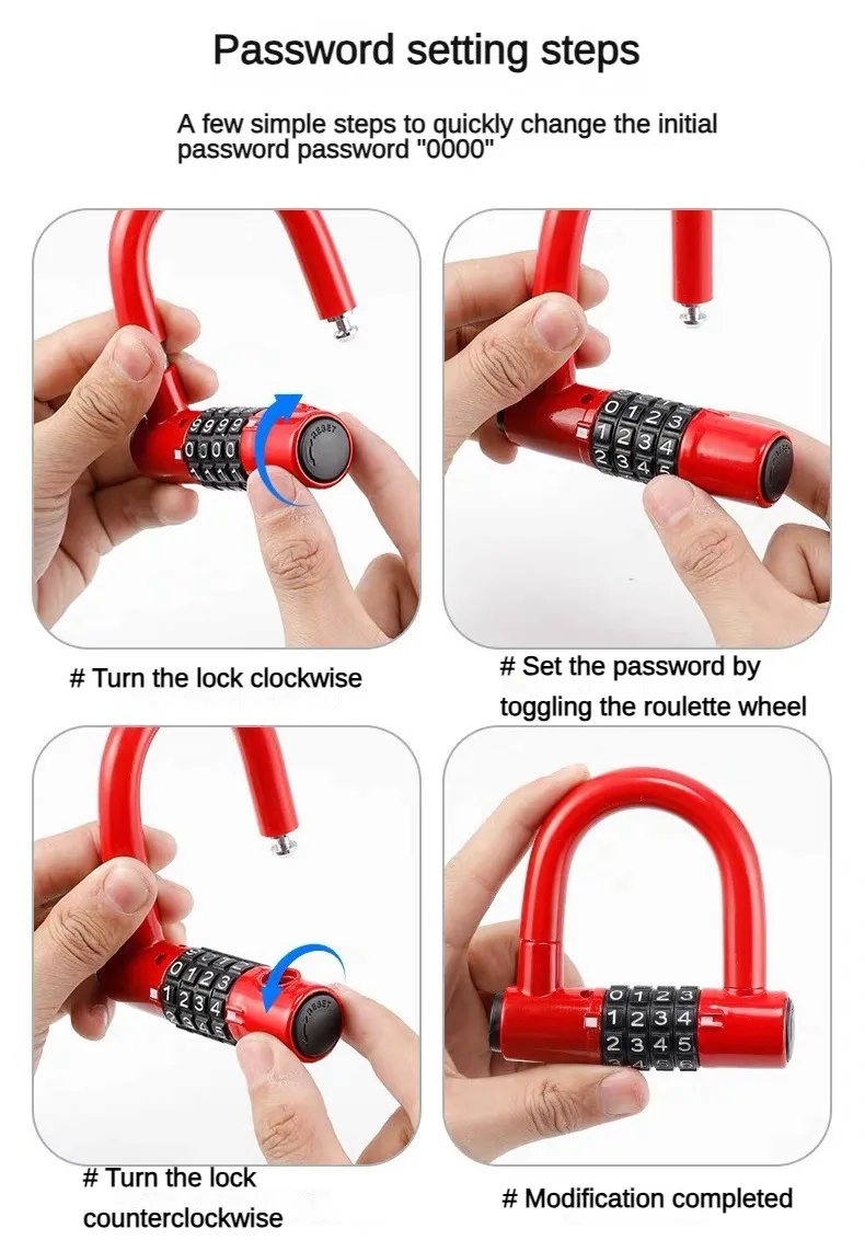 1 шт. мини U-образный электромобиль портативный противоугонный замок дорожный
