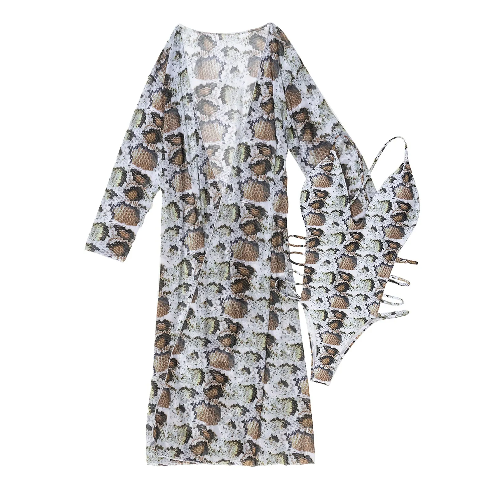 Женский купальник из двух частей пляжная одежда с принтом змеиной кожи пикантный