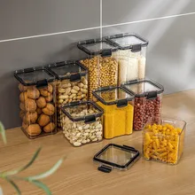 1pc Clear Food Storage Box,Food Storage Container With Lid, Plastic Kitchen And Pantry Organization Canisters