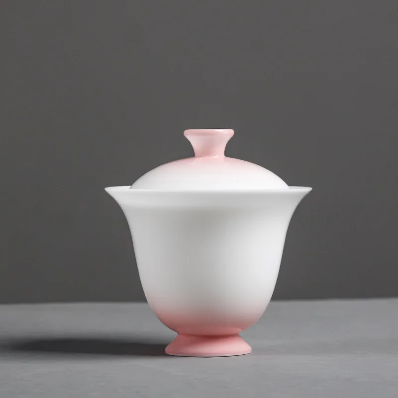 Чашка с двумя крышками белая фарфоровая чайная чашка Dehua крышкой одинарный