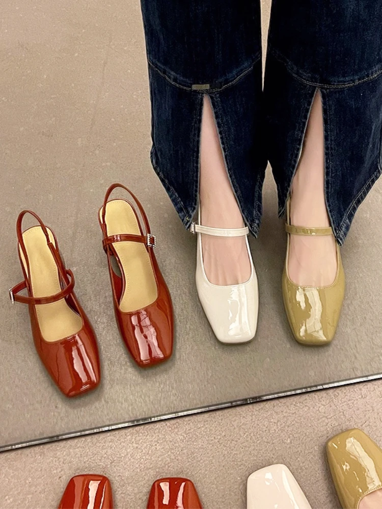 

Элегантные босоножки на высоком каблуке, сказочные летние однотонные Туфли Мэри Джейн, модная нескользящая обувь в Корейском стиле, женские простые туфли-лодочки 2023