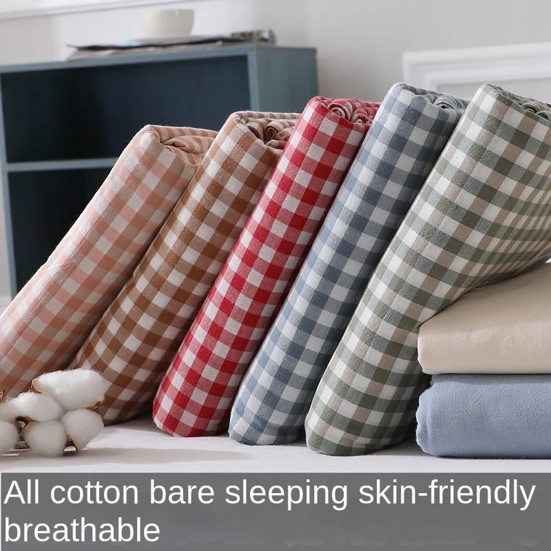 

Pure cotton washed cotton bed cover single piece 1.8m Simmons protective cover dust cover cotton solid color bed coverheightened