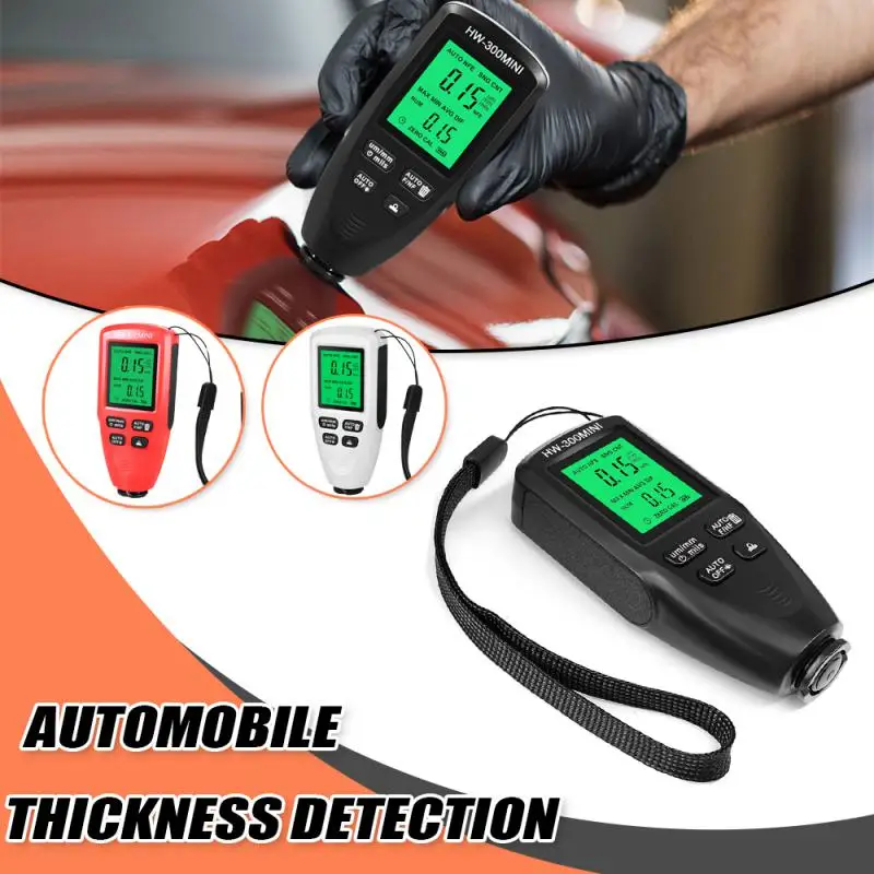 

HW-300Mini Auto Thickness Gauge Digital Coating Car Paint Tester 0.1micron/0-2000 Car Paint Film Coating Thickness Tester