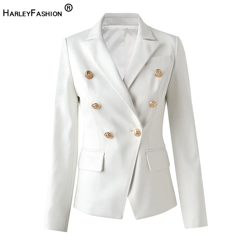 

European Female Quality White PU Leather Jackets for Ladies Slim Design MotorBike Style Women Blazers