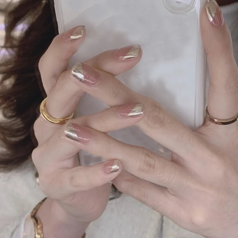 

Fashion French Nails Pointed Manicure DIY Nail Art Nail Extension Fake Nail Aurora False Nails