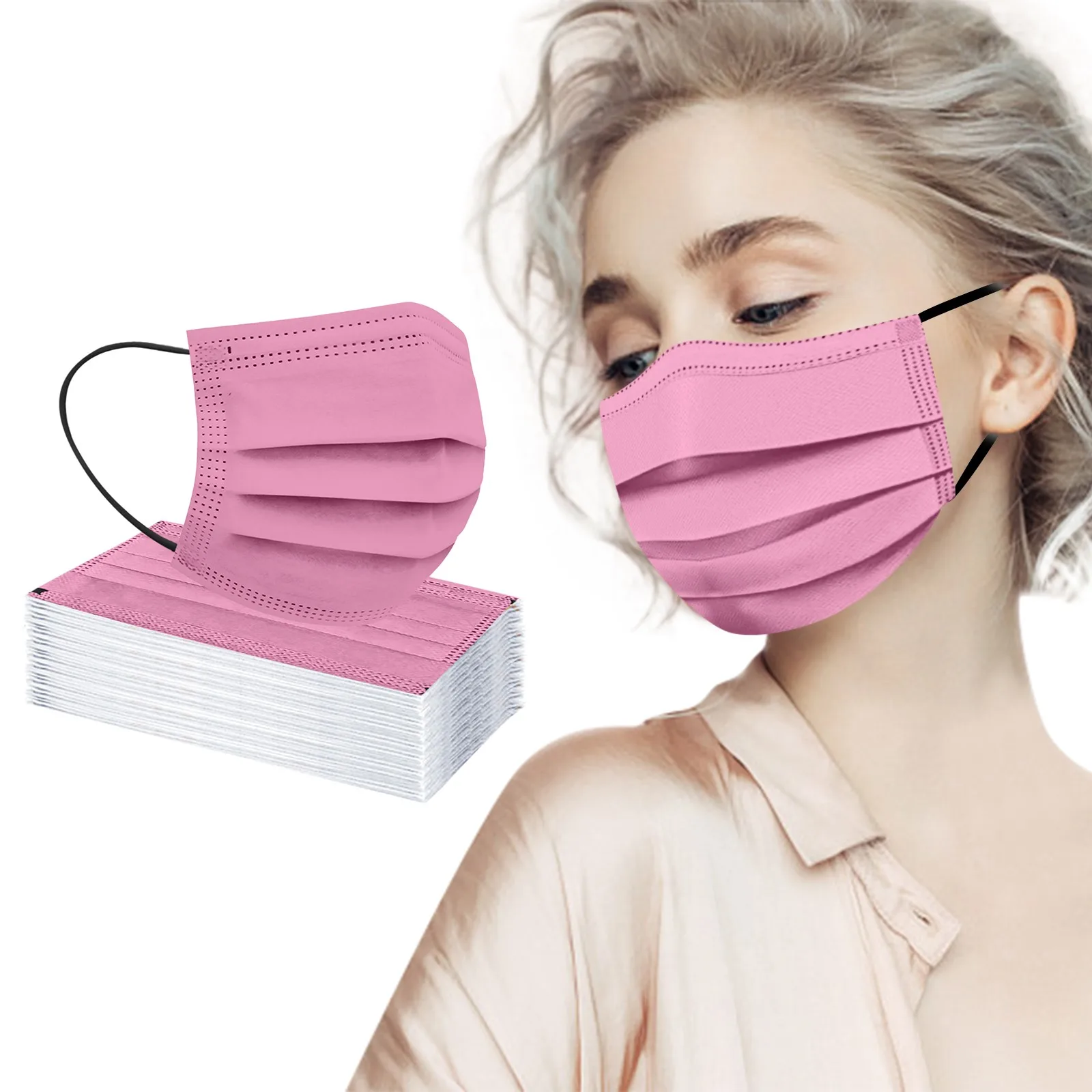 

Маска для взрослых Morandi однотонная унисекс, одноразовые маски от пыли с фильтром, Повседневная Уличная защита для рта, 50 шт.