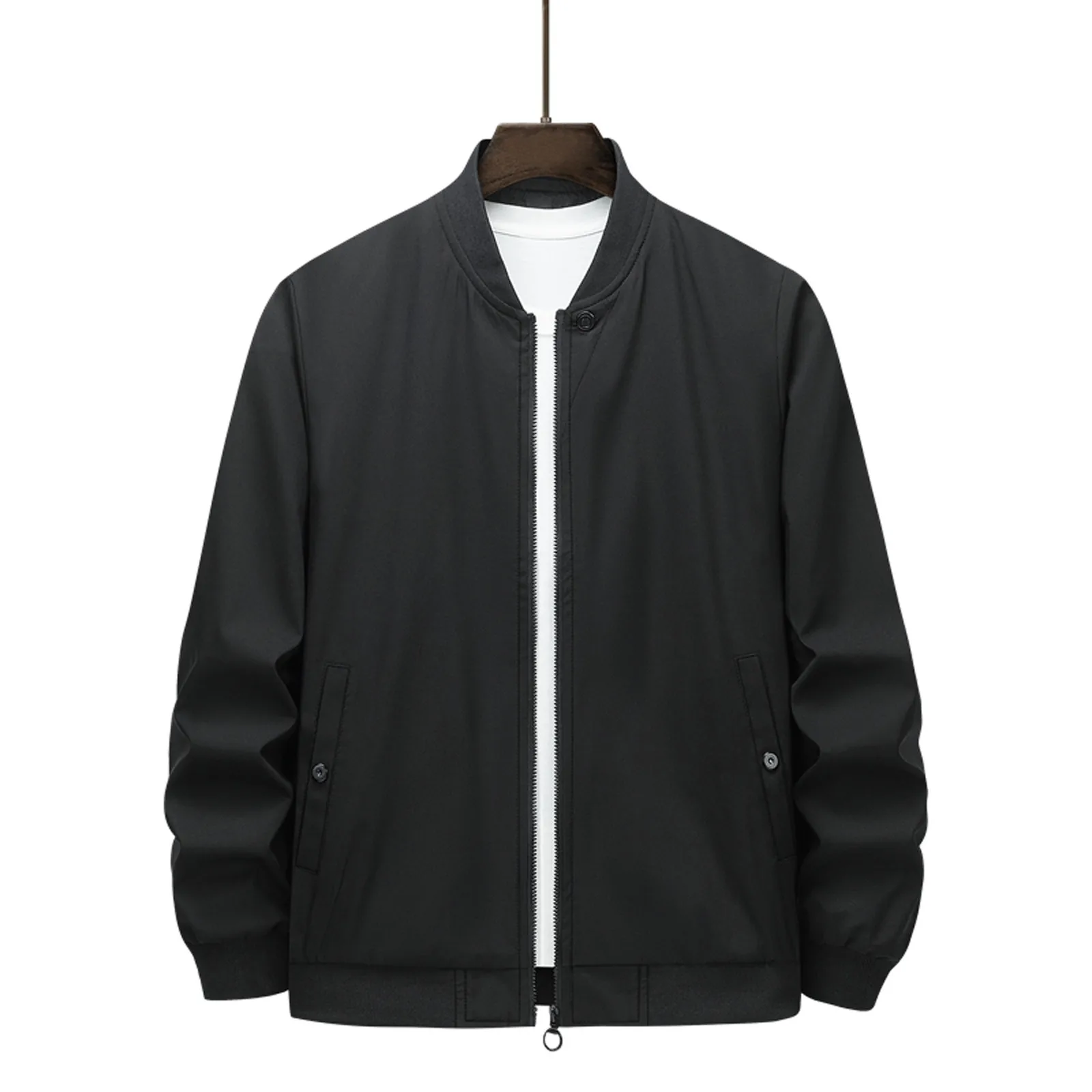 Мужская осенне-зимняя повседневная однотонная куртка простая свободная