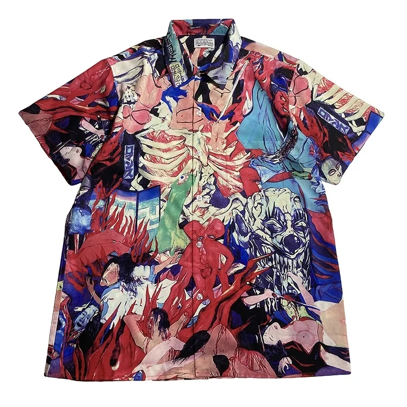 

Новинка, модная летняя рубашка для мужчин и женщин 1:1 с цветочным принтом черепа Марии гавайской