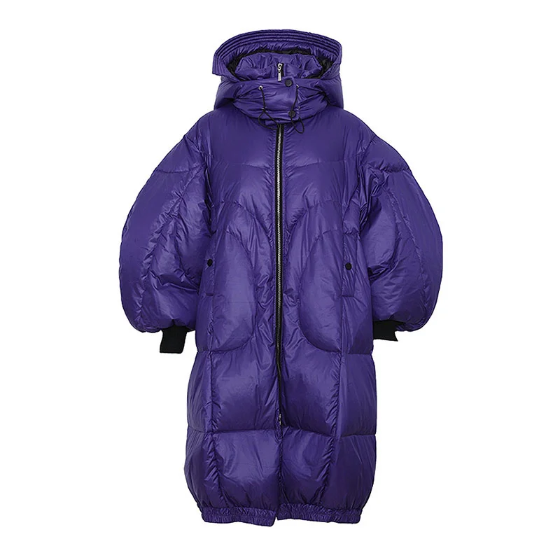 

Jacket Women Puffer Winter Thick Warm Oversize Purple 90%Duck Down Jacket Casual Light Warm As Quilt Hooded Coat Jacket abrigos