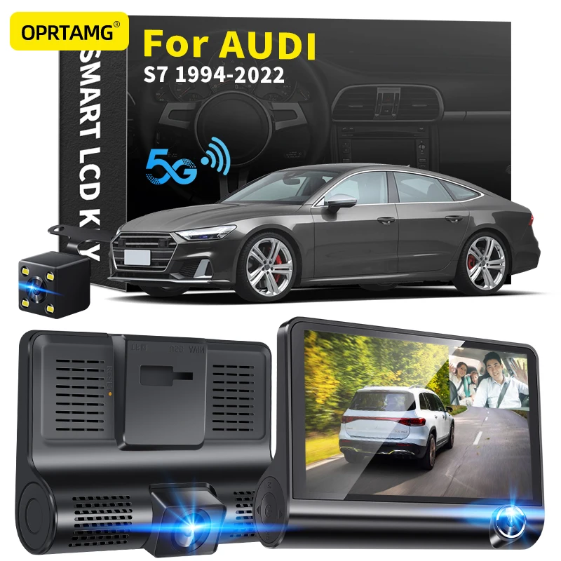

OPRTAMG Dash Cam 540C6 Car DVR 3 Cameras Lens 4.0 Inch 1080P dashcam For Audi S7 1994 1995 1996 1997-2018 2019 2020 2021 2022