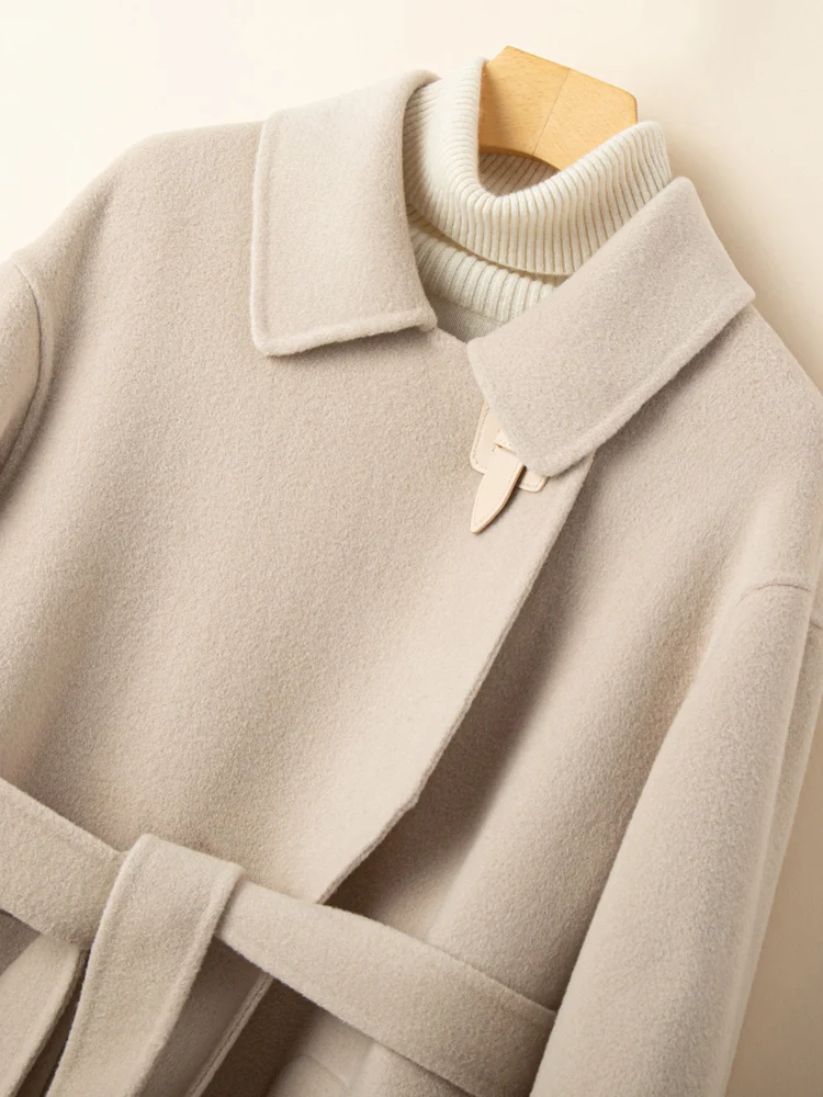 2024 популярное высококачественное двустороннее шерстяное пальто кашемировое