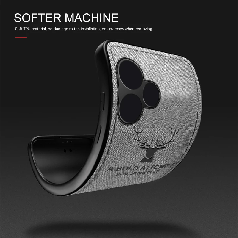 Чехол-накладка из мягкой ткани с рисунком оленя для Realme GT 6 T T6 Neo6 SE