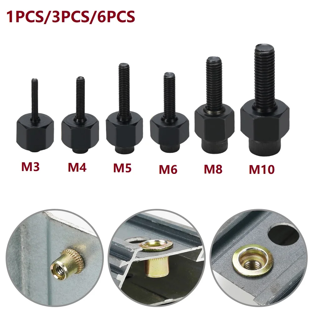 

1/3/6PCS Hand Rivet Nut Mandrel Head Electric Riveting Gun Riveter Tip Spare Part Rivnut For M3 M4 M5 M6 M8 M10 Hand Tools