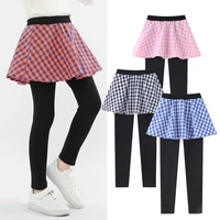 sheecute girls leggings with tartan plaid skirt kids culottes footless tights sc2309