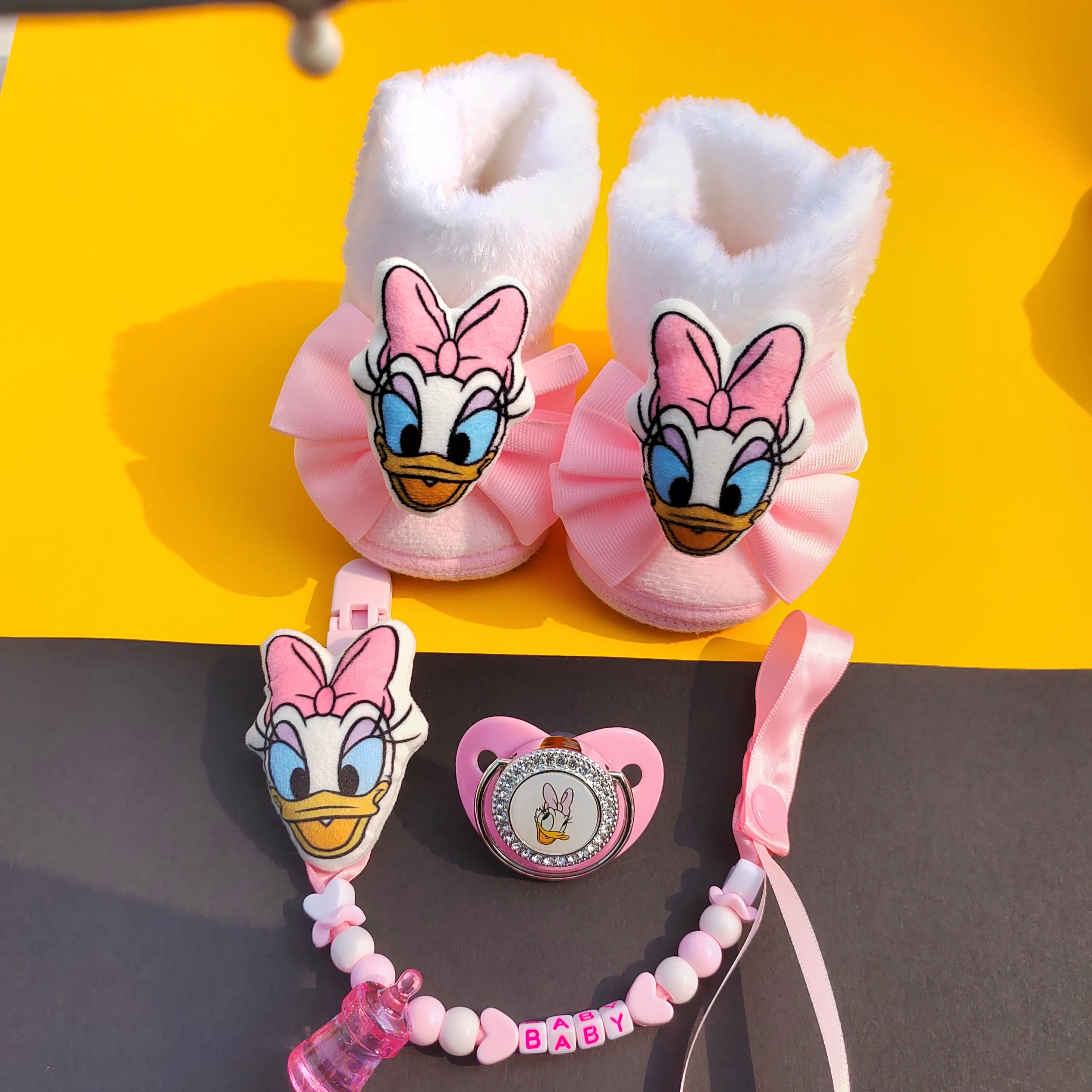 Ботинки и соска Disney Дональд Дак Детская поддельная Силиконовая пустышка без