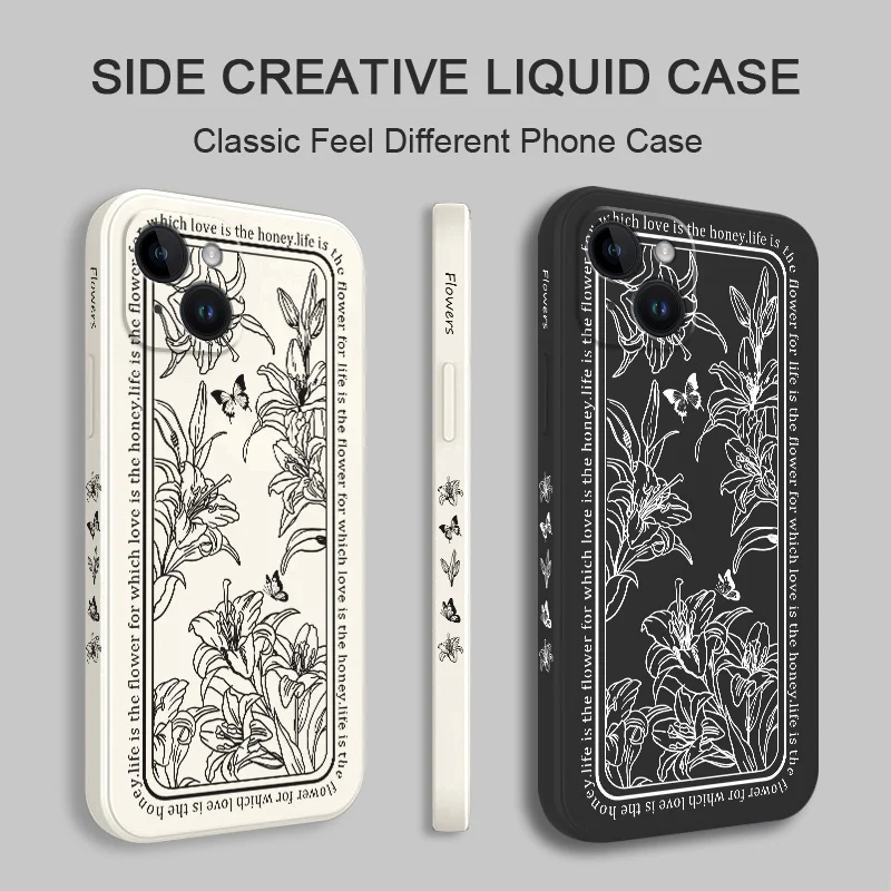 

Чехол для телефона Line Lily для iPhone 14 13 12 11 Plus Pro Max Mini X XR XS SE2020 8 7 6 6S Plus, чехол