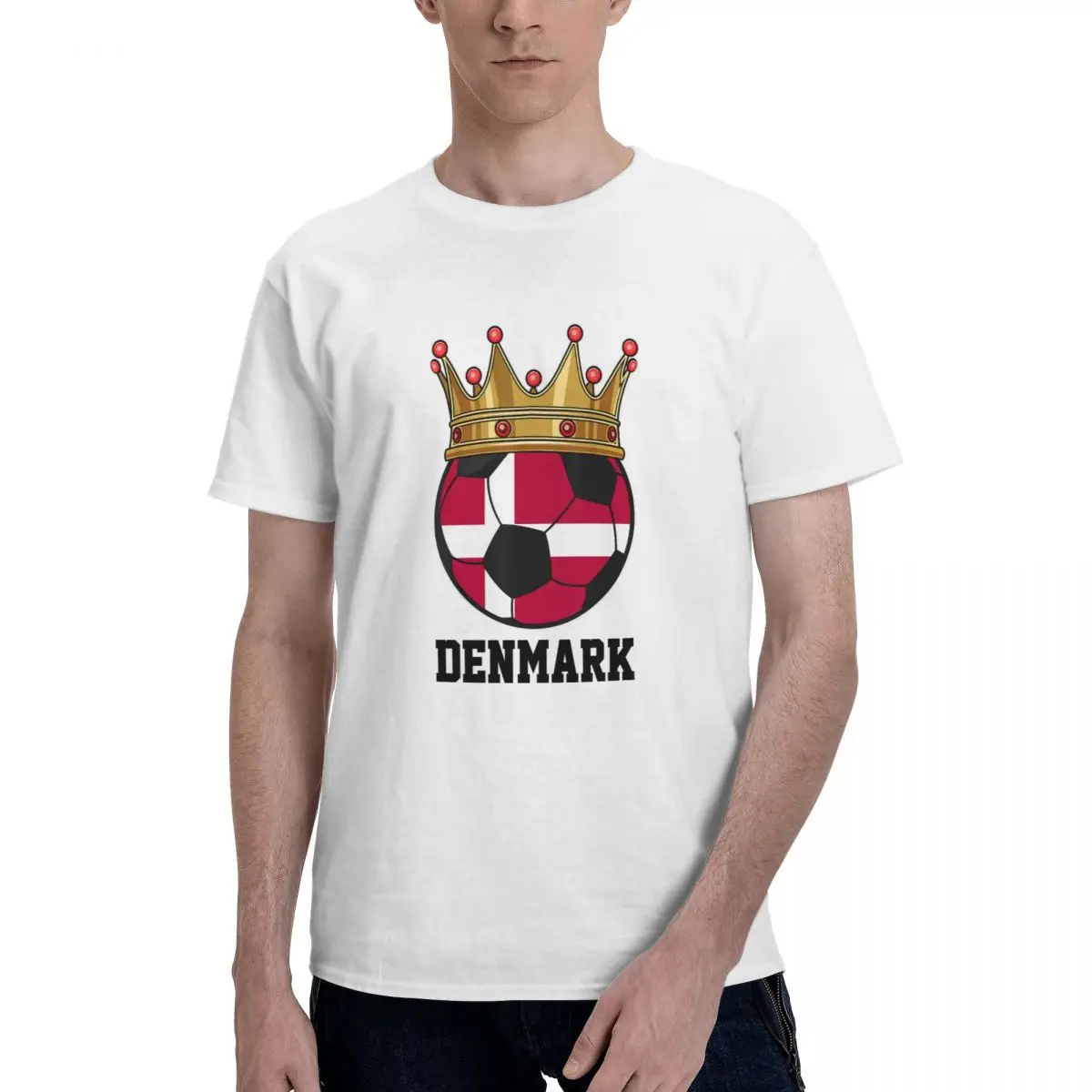 

New Denmark Soccer King Ball t shirts Men Casual tshirts Women Clothing T-Shirts Hip Hop Tops 100% Cotton Tees