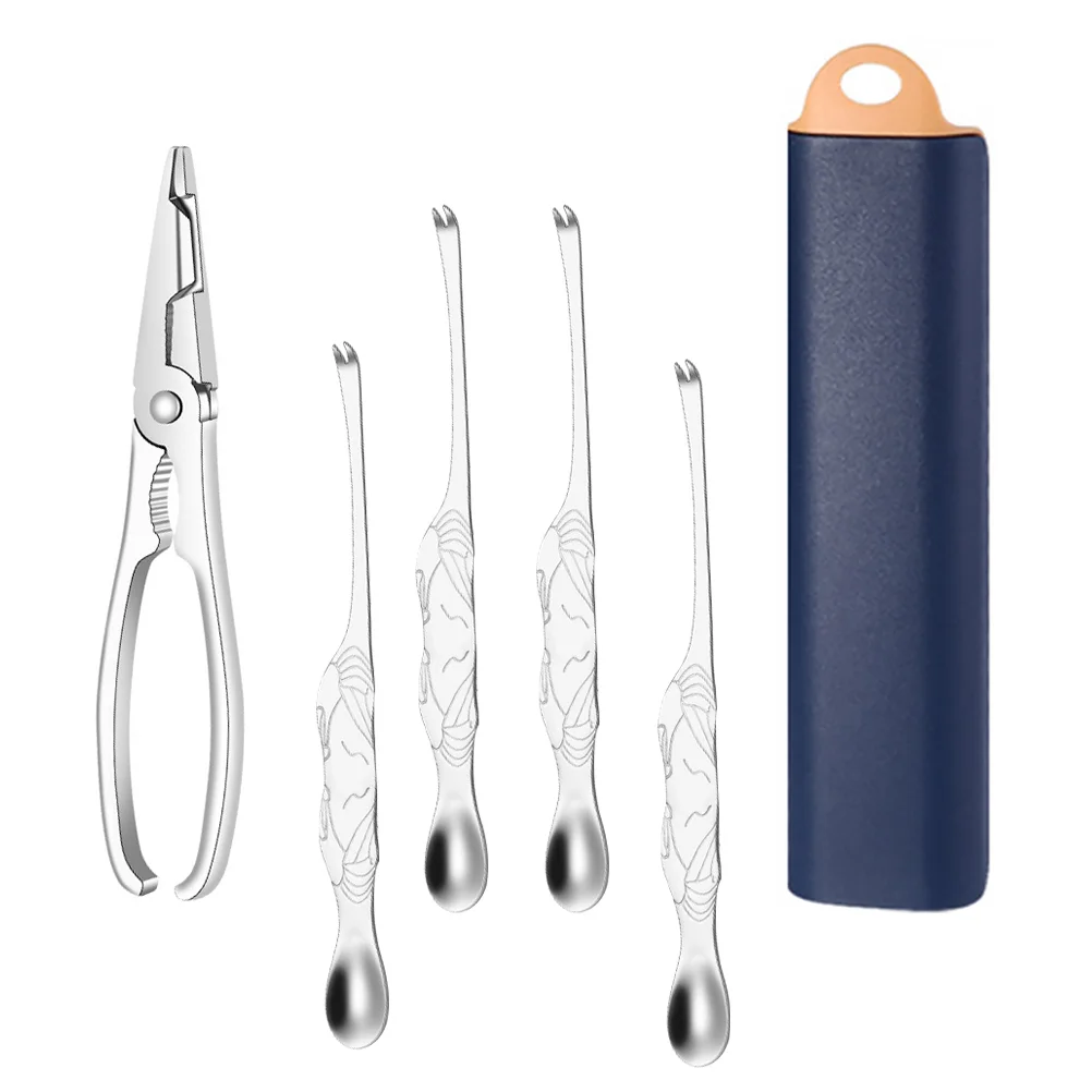 

Набор инструментов для морепродуктов, крекеры-лобстеры: крекеры 5 шт., вилки для морепродуктов из нержавеющей стали, медиаторы, ложки для кре...