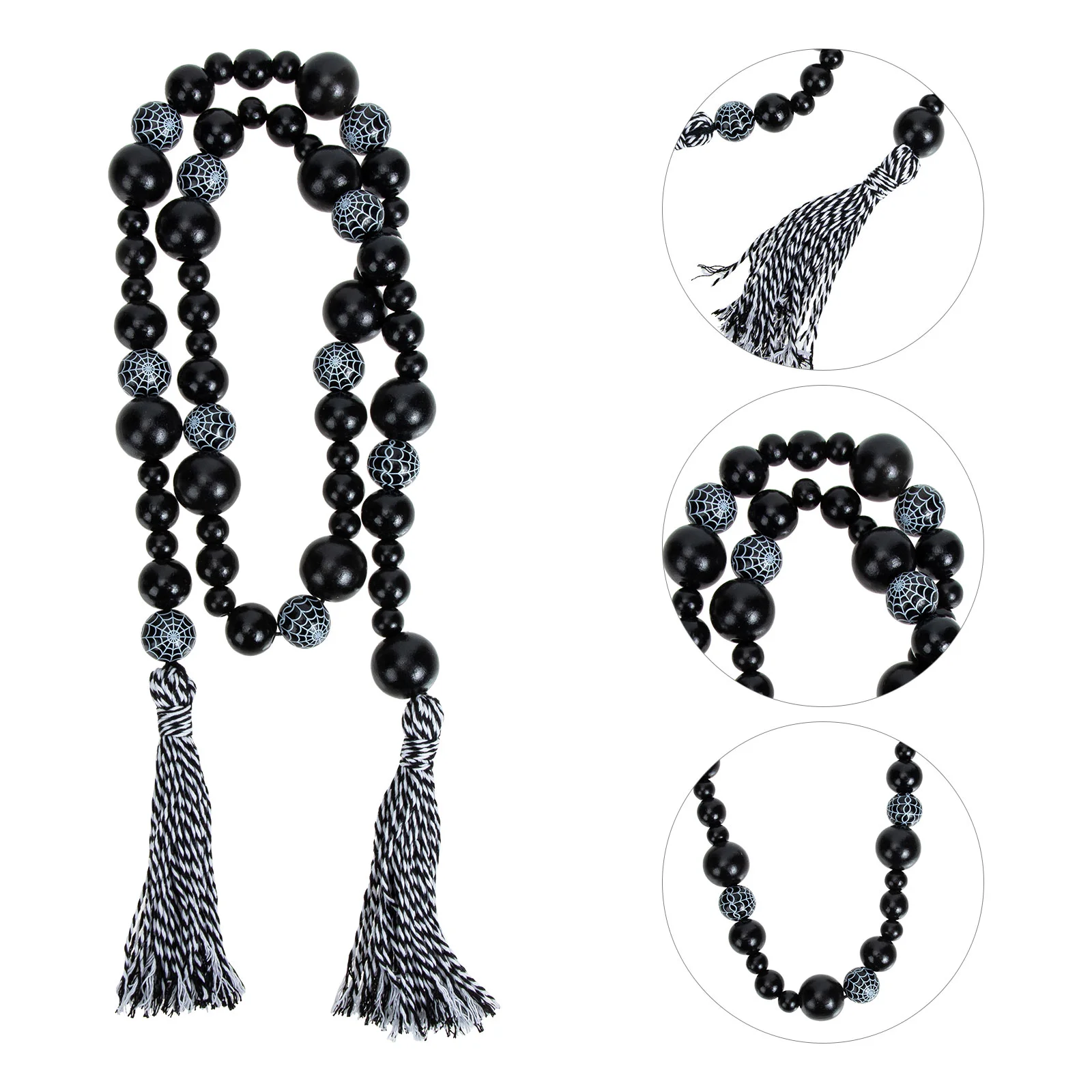 

Garland Beadwood Decor Hanging Beaded Wall Beads Tassel Decoration Party Tray Tiered Farmhouse Thanksgiving Fireplace Wooden