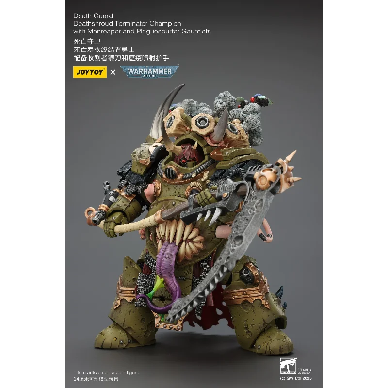 Фото JOYTOY 1/18 Warhammer 40k Death Guard Deathshroud Terminator Champion — Коллекционная шарнирная фигурка-модель в стиле Sci-Fi №3