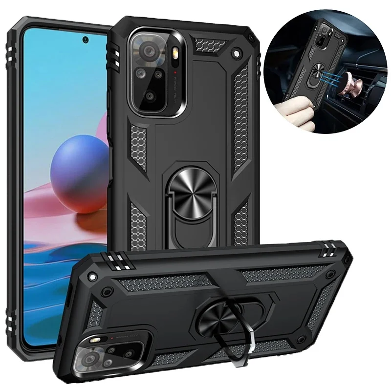 

For Xiaomi Poco M5S Case Magnetic Car Ring Stand Armor Phone Case For Poko Pocco Poxo Little M5S M 5S 5 S PocoM5S 4G Back Cover