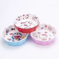 kawaii sanrio hello kitty doraemon cartoon household tableware fruit bowl breakfast bowl child feeding bowl children tableware